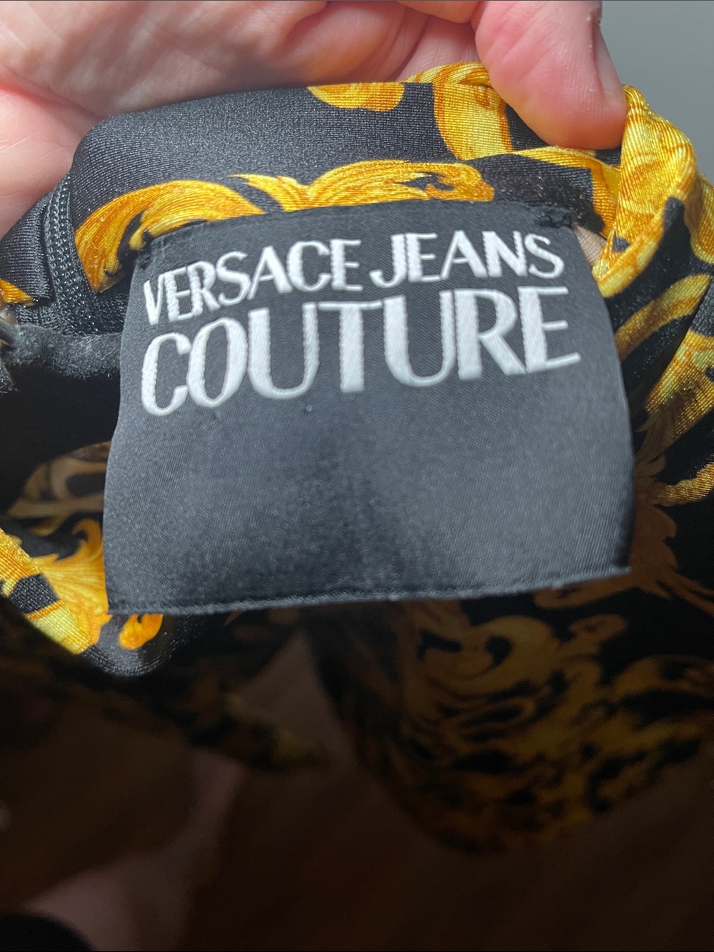 Versace Jeans Collection Black & Gold Baroque Crop Top - Picture 2 of 9